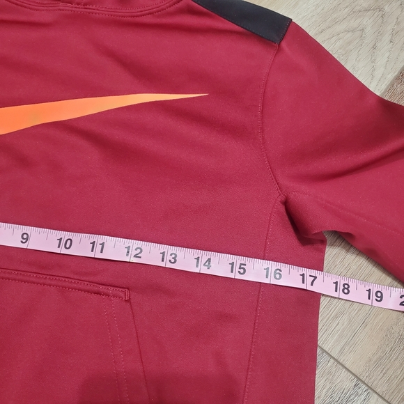 24) NIKE Dri-Fit Logo Hoodie Pullover Maroon Sz. M - Picture 9 of 12